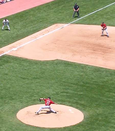 Roger Clemens pitches